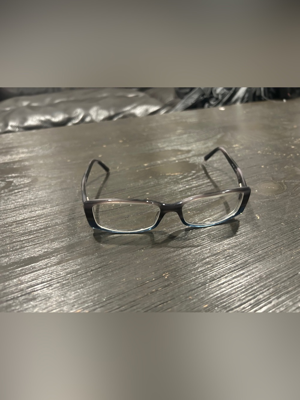 Prada womens Rectangular Glasses - Black and Blue Gradient